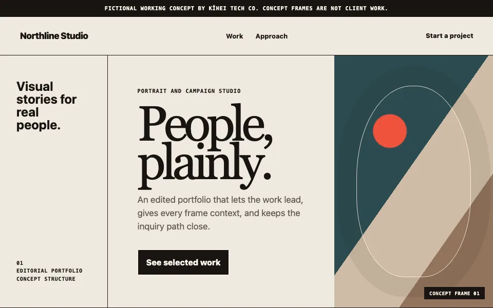 Northline Studio editorial website concept